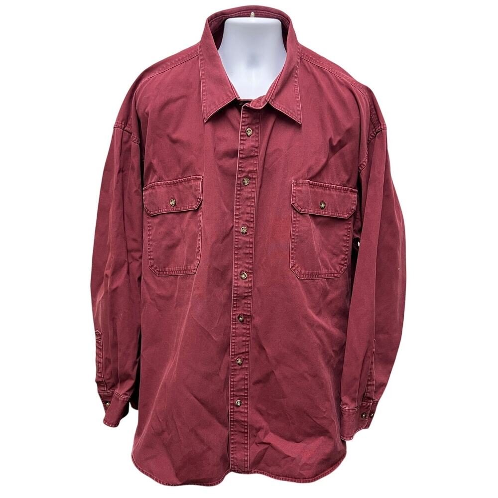 VTG  Cabela's Men's 4XL Tall Red Heavy Shacket Button Down Shirt